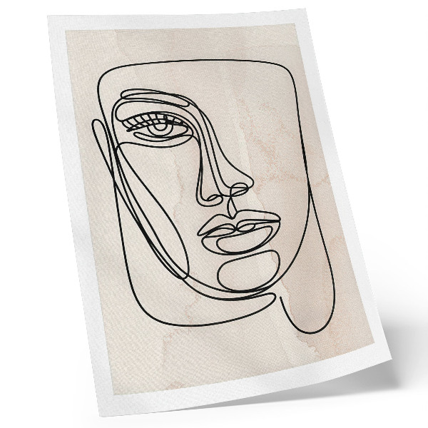 Décoration murale Minimalisme élégance visage beige noir