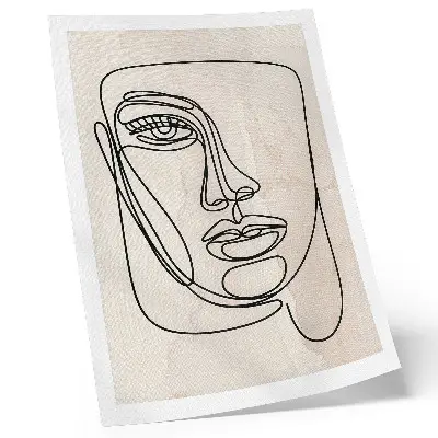 Décoration murale minimalisme élégance visage beige et noir