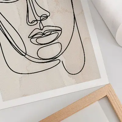 Décoration murale minimalisme élégance visage beige et noir
