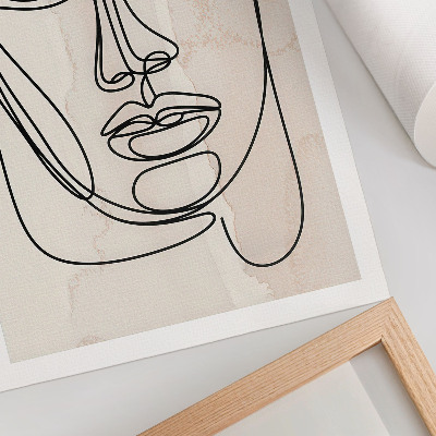 Décoration murale Minimalisme élégance visage beige noir