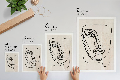 Décoration murale Minimalisme élégance visage beige noir
