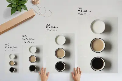 Impression sur toile trois boissons différentes au design minimaliste