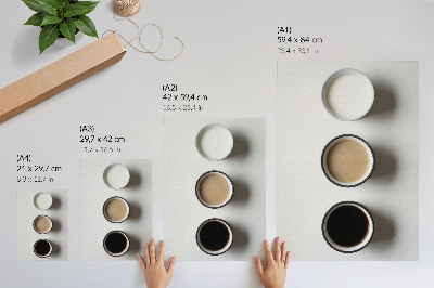 Impression sur toile Trois boissons différentes, disposition minimaliste