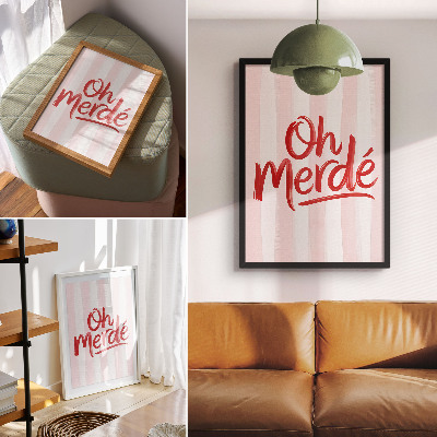 Affiche décorative Lettres rouges sur fond pastel