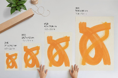 Impression sur toile traits de pinceau abstraits orange vifs