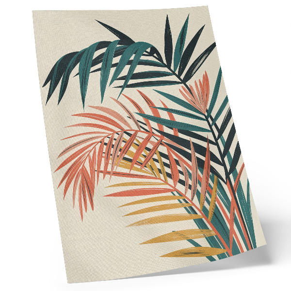 Affiche décorative Illustration colorée de feuilles tropicales