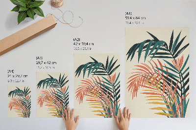 Affiche décorative Illustration colorée de feuilles tropicales