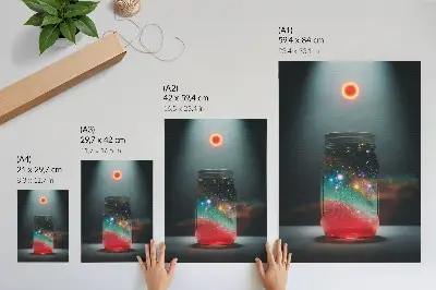 Décoration murale bocal spatial avec lumières colorées
