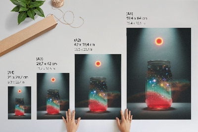 Décoration murale Bocal spatial avec lumières spatiales colorées