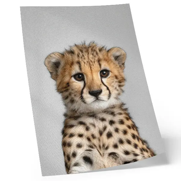 Affiche décorative avec motif de guépard sur fond minimaliste