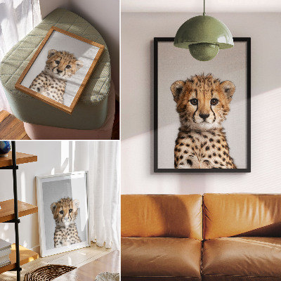 Affiche décorative Fond minimaliste mignon avec un guépard