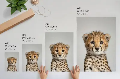 Affiche décorative avec motif de guépard sur fond minimaliste