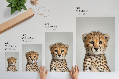 Affiche décorative Fond minimaliste mignon avec un guépard