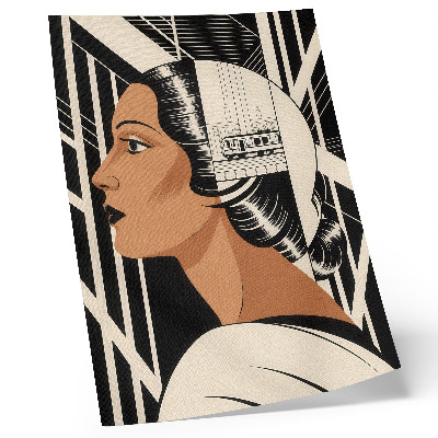 Décoration murale Profil de femme, lignes géométriques, style moderniste