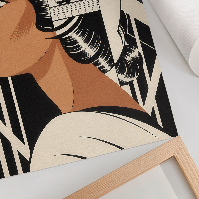 Décoration murale Profil de femme, lignes géométriques, style moderniste