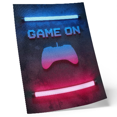 Affiche décorative dynamique de jeu avec inscription en pixels néon