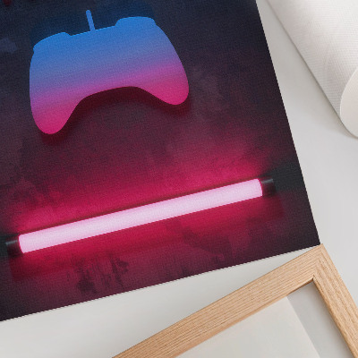 Affiche décorative dynamique de jeu avec inscription en pixels néon