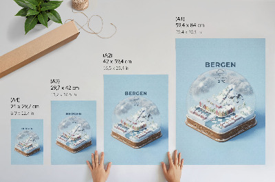 Affiche décorative Une ville miniature dans une boule à neige