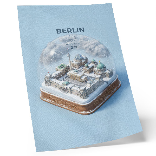 Décoration murale Une ville miniature dans une boule à neige en verre