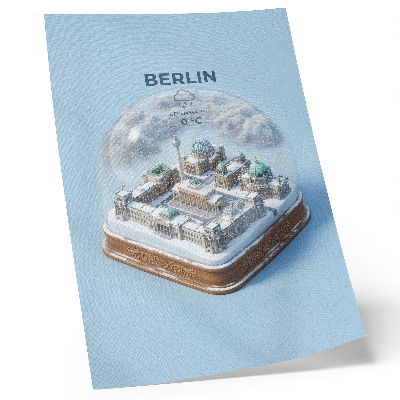 Décoration murale Une ville miniature dans une boule à neige en verre