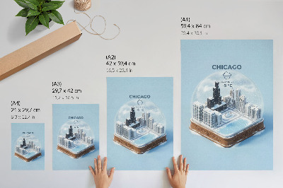 Affiche décorative Une ville miniature dans un décor hivernal