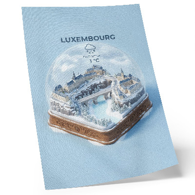 Impression sur toile Paysage urbain hivernal sous un dôme de neige blanche