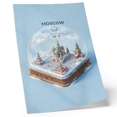 Affiche décorative Moscou miniature dans une boule à neige hivernale
