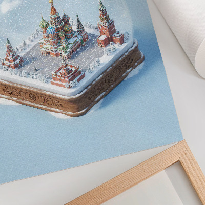 Affiche décorative Moscou miniature dans une boule à neige hivernale