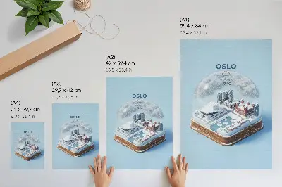 Impression sur toile ville d'hiver sous un dôme dans un style moderne