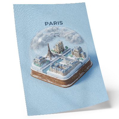 Affiche décorative Boule à neige d'hiver Paris