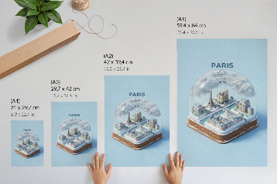 Affiche décorative Boule à neige d'hiver Paris