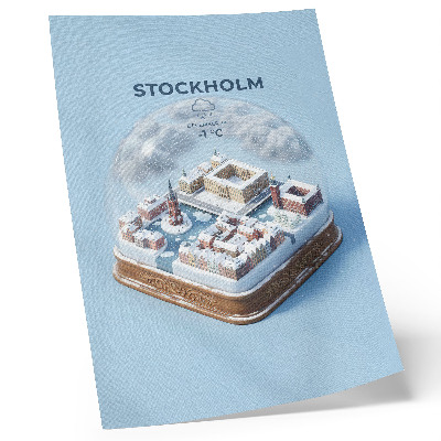 Décoration murale Stockholm dans une sphère d'architecture moderne et de climat hivernal