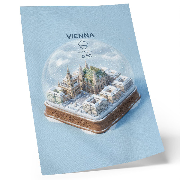 Affiche décorative Un panorama miniature de Vienne dans une sphère de verre