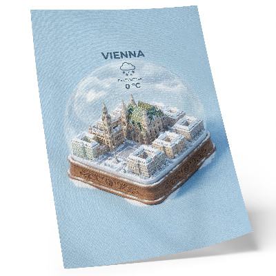Affiche décorative Un panorama miniature de Vienne dans une sphère de verre