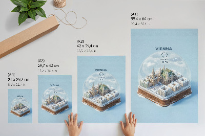 Affiche décorative Un panorama miniature de Vienne dans une sphère de verre