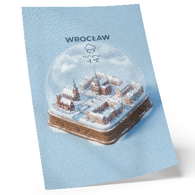 Impression sur toile Une ville miniature dans un globe de verre d'hiver