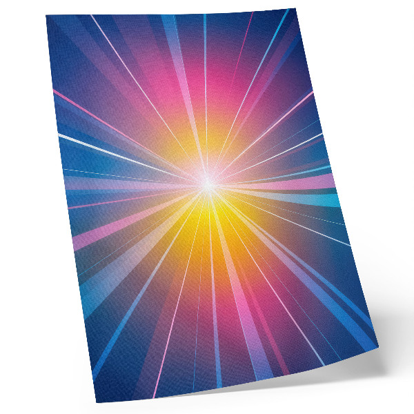 Impression sur toile Rayons de couleurs énergiques point focal