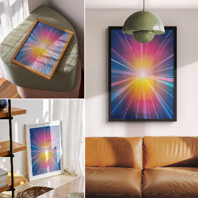 Impression sur toile Rayons de couleurs énergiques point focal