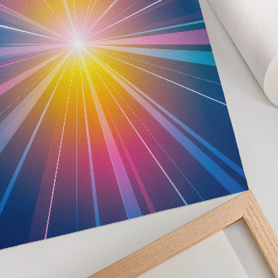 Impression sur toile Rayons de couleurs énergiques point focal