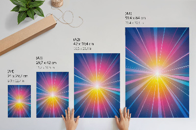 Impression sur toile Rayons de couleurs énergiques point focal