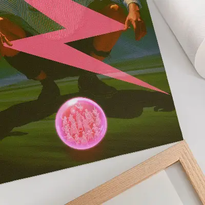 Décoration murale avec des couleurs néon et une silhouette surprenante