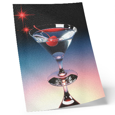 Affiche décorative Verre à cocktail élégant avec cerise rouge