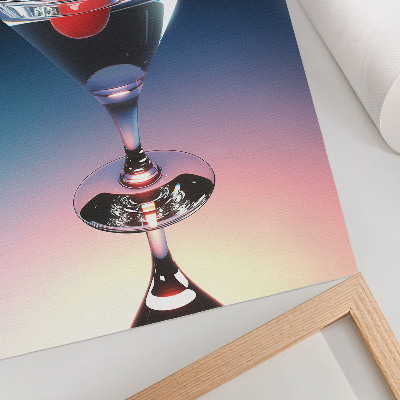 Affiche décorative Verre à cocktail élégant avec cerise rouge