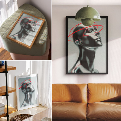 Décoration murale Sculpture futuriste, modernité, rouge et gris