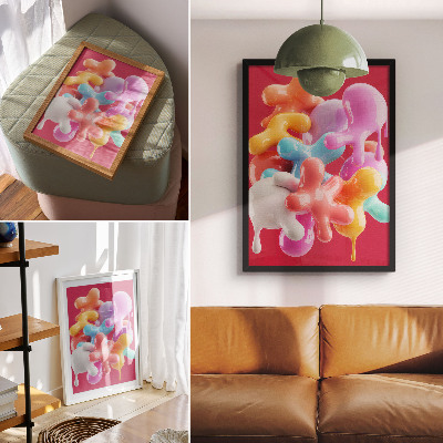 Affiche décorative formes abstraites colorées style moderne