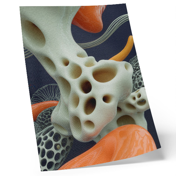 Impression sur toile Formes abstraites crème orange bleu marine