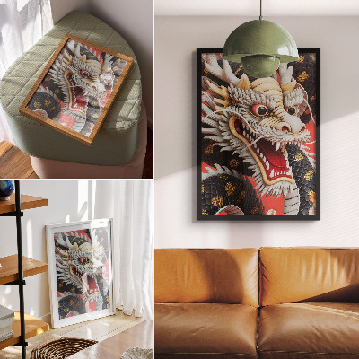 Impression sur toile Dragon décoratif aux détails complexes
