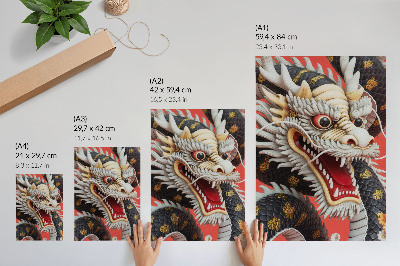 Impression sur toile Dragon décoratif aux détails complexes