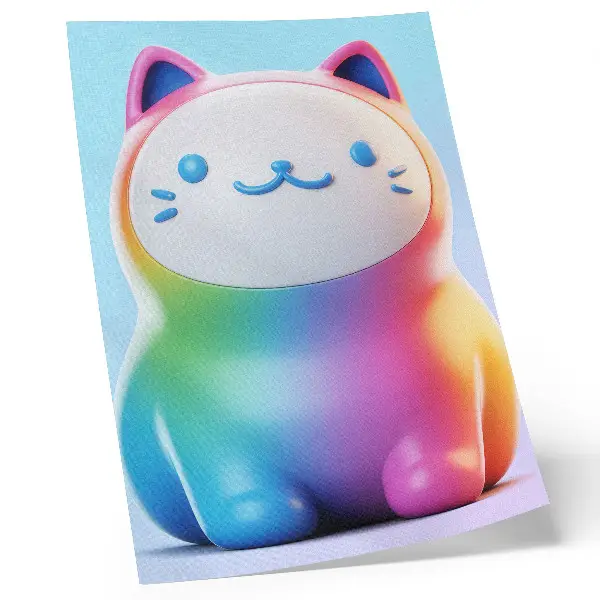 Impression sur toile motif moderne de chat au dégradé arc-en-ciel
