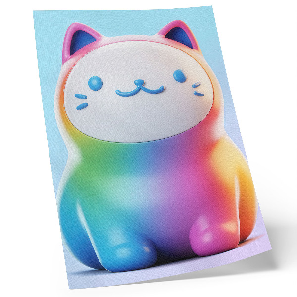 Impression sur toile style moderne dégradé de chat arc-en-ciel